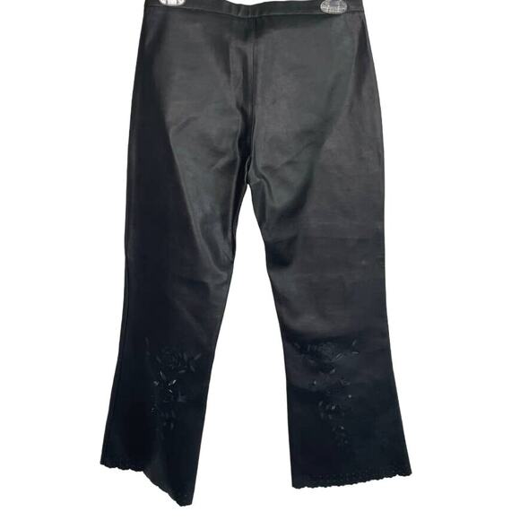 Sharagano Paris Black Faux Leather Cut Out Design Pants - Picture 8 of 9